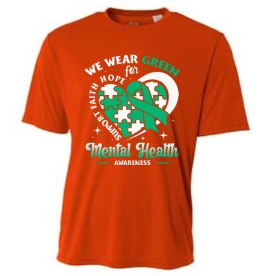 In May We Wear Green For Mental Health Awareness Month Cooling Performance Crew T-Shirt