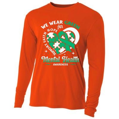 In May We Wear Green For Mental Health Awareness Month Cooling Performance Long Sleeve Crew