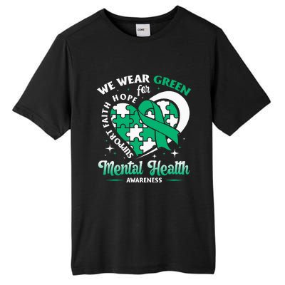 In May We Wear Green For Mental Health Awareness Month Tall Fusion ChromaSoft Performance T-Shirt