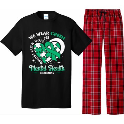 In May We Wear Green For Mental Health Awareness Month Pajama Set