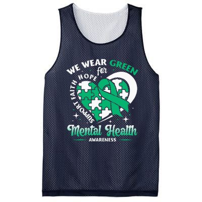 In May We Wear Green For Mental Health Awareness Month Mesh Reversible Basketball Jersey Tank