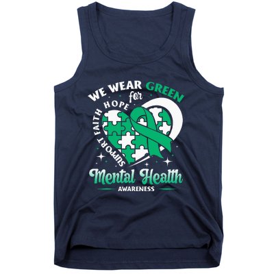 In May We Wear Green For Mental Health Awareness Month Tank Top