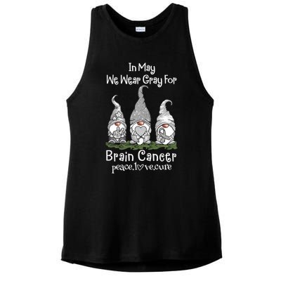 In May We Wear Gray For Brain Cancer Awareness Cute Gift Ladies PosiCharge Tri-Blend Wicking Tank