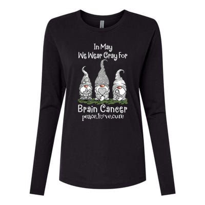 In May We Wear Gray For Brain Cancer Awareness Cute Gift Womens Cotton Relaxed Long Sleeve T-Shirt