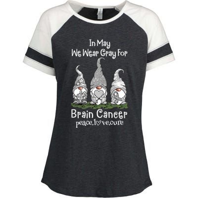 In May We Wear Gray For Brain Cancer Awareness Cute Gift Enza Ladies Jersey Colorblock Tee