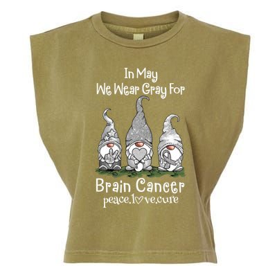 In May We Wear Gray For Brain Cancer Awareness Cute Gift Garment-Dyed Women's Muscle Tee