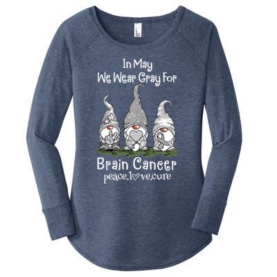 In May We Wear Gray For Brain Cancer Awareness Cute Gift Women's Perfect Tri Tunic Long Sleeve Shirt