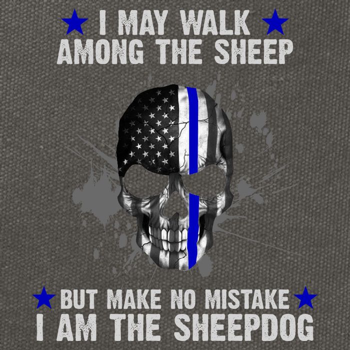 I May Walk Among The Sheep Make No Mistake I'm The Sheepdog Cotton Canvas Backpack