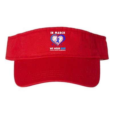 In March We Wear Blue For Colon Cancer Awareness Blue Heart Visor