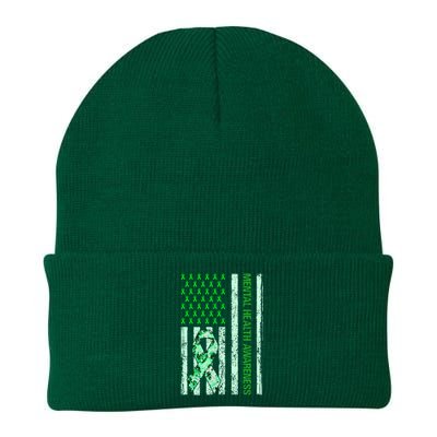 In May We Wear Green Mental Health Awareness Month Knit Cap Winter Beanie