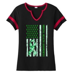 In May We Wear Green Mental Health Awareness Month Ladies Halftime Notch Neck Tee