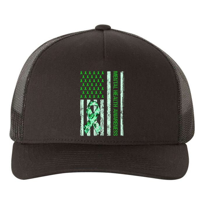 In May We Wear Green Mental Health Awareness Month Yupoong Adult 5-Panel Trucker Hat