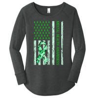 In May We Wear Green Mental Health Awareness Month Women's Perfect Tri Tunic Long Sleeve Shirt