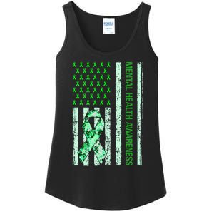 In May We Wear Green Mental Health Awareness Month Ladies Essential Tank