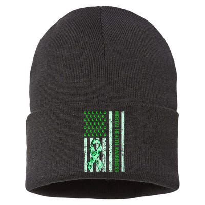 In May We Wear Green Mental Health Awareness Month Sustainable Knit Beanie