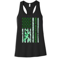 In May We Wear Green Mental Health Awareness Month Women's Racerback Tank