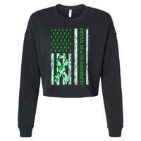 In May We Wear Green Mental Health Awareness Month Cropped Pullover Crew