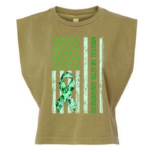 In May We Wear Green Mental Health Awareness Month Garment-Dyed Women's Muscle Tee