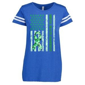 In May We Wear Green Mental Health Awareness Month Enza Ladies Jersey Football T-Shirt