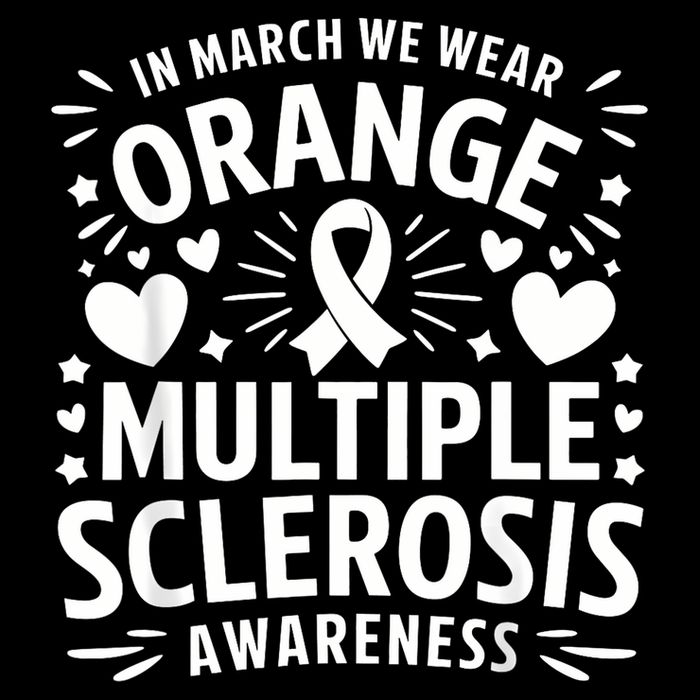 In March We Wear Orange For Multiple Sclerosis Awareness Flat Bill Trucker Hat