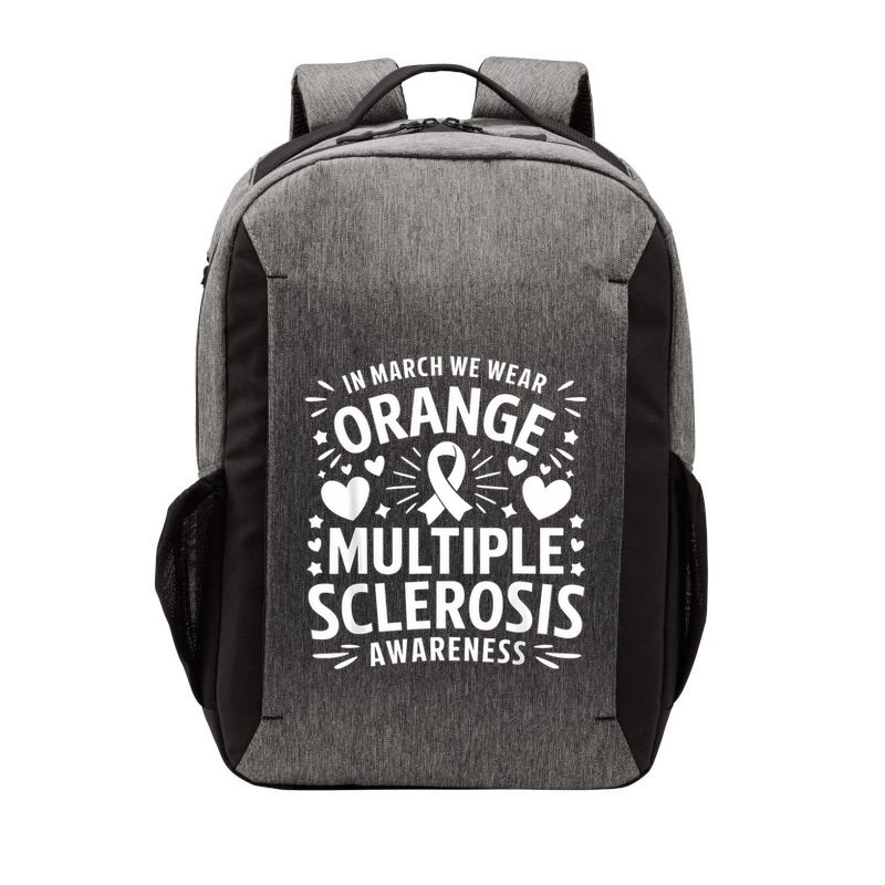 In March We Wear Orange For Multiple Sclerosis Awareness Vector Backpack