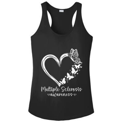 In March We Wear Orange Ribbon Ms Warrior Multiple Sclerosis Gift Ladies PosiCharge Competitor Racerback Tank