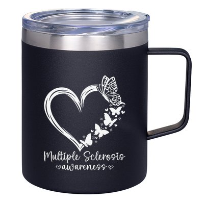In March We Wear Orange Ribbon Ms Warrior Multiple Sclerosis Gift 12oz Stainless Steel Coffee Mug