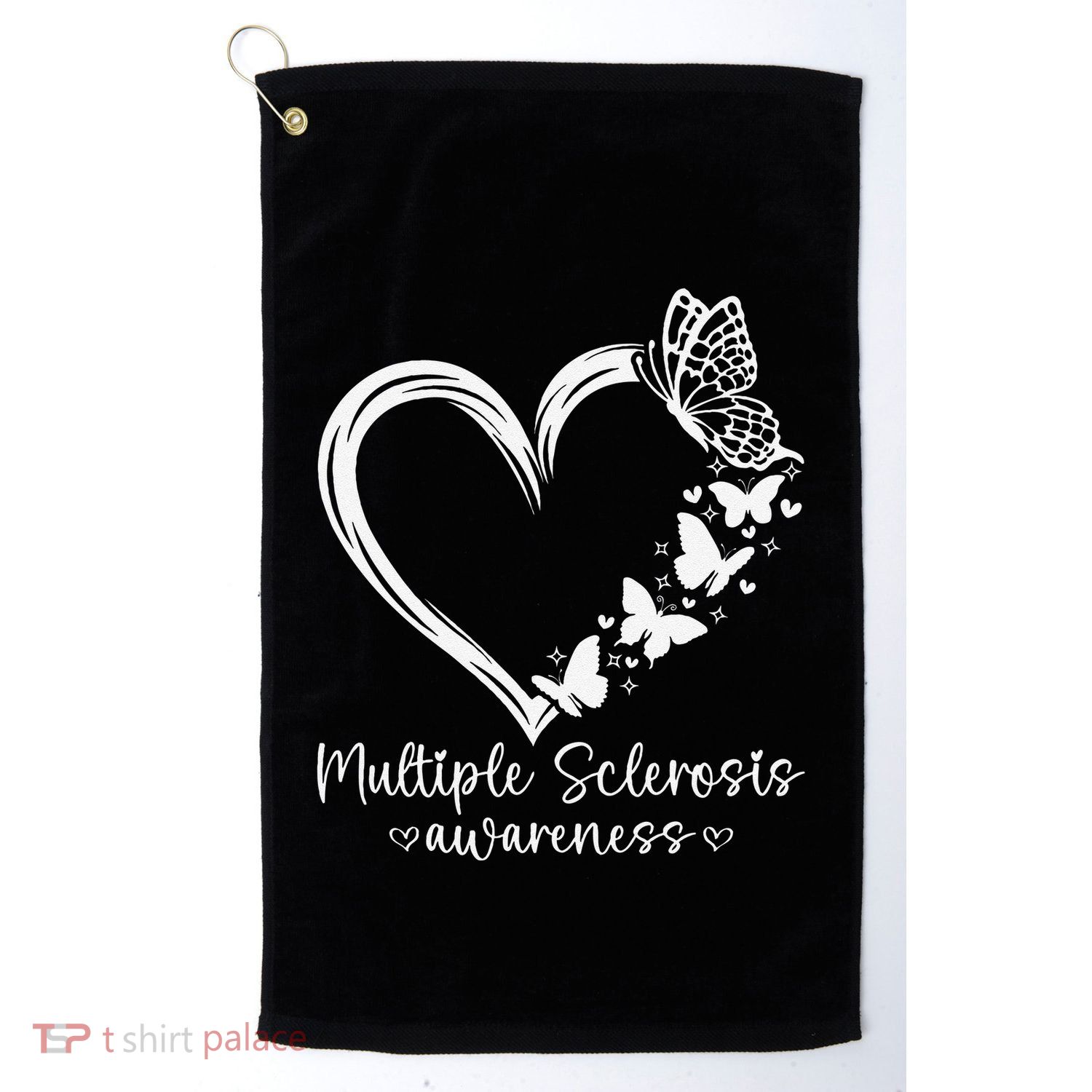 In March We Wear Orange Ribbon Ms Warrior Multiple Sclerosis Gift Golf Towel