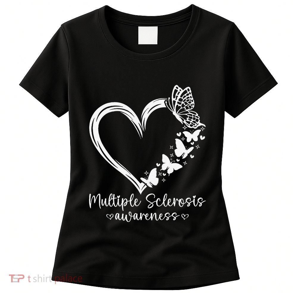 In March We Wear Orange Ribbon Ms Warrior Multiple Sclerosis Gift Womens T-Shirt