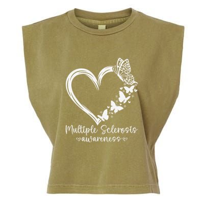 In March We Wear Orange Ribbon Ms Warrior Multiple Sclerosis Gift Garment-Dyed Women's Muscle Tee