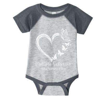 In March We Wear Orange Ribbon Ms Warrior Multiple Sclerosis Gift Infant Baby Jersey Bodysuit