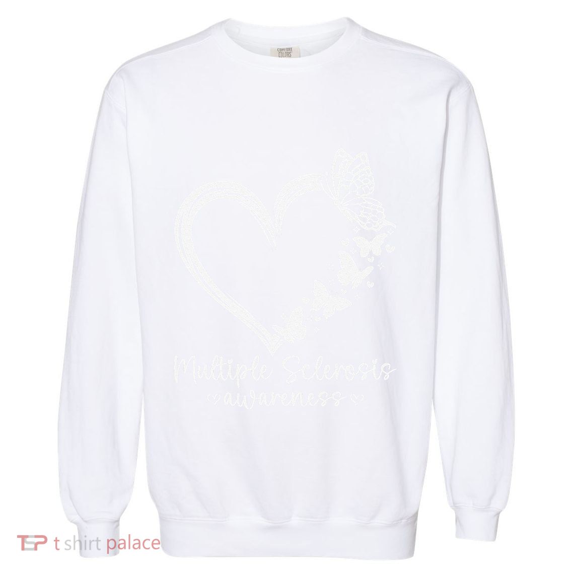 In March We Wear Orange Ribbon Ms Warrior Multiple Sclerosis Gift Garment-Dyed Sweatshirt