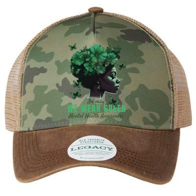 In May We Wear Green Mental Health Awareness Legacy Tie Dye Trucker Hat