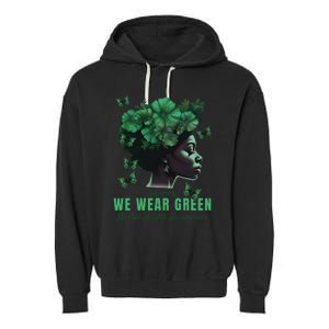 In May We Wear Green Mental Health Awareness Garment-Dyed Fleece Hoodie