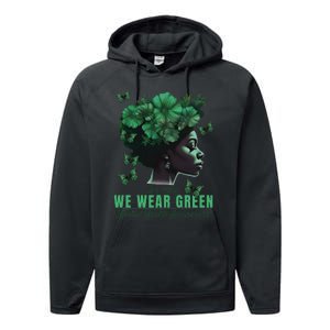 In May We Wear Green Mental Health Awareness Performance Fleece Hoodie