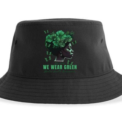 In May We Wear Green Mental Health Awareness Sustainable Bucket Hat