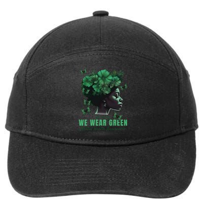 In May We Wear Green Mental Health Awareness 7-Panel Snapback Hat