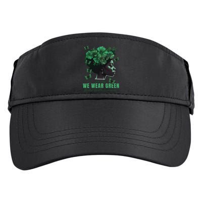 In May We Wear Green Mental Health Awareness Adult Drive Performance Visor