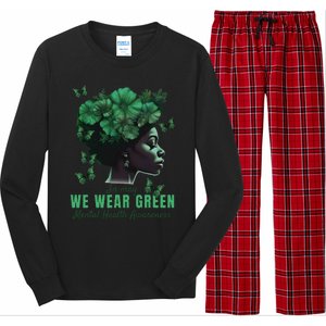 In May We Wear Green Mental Health Awareness Long Sleeve Pajama Set