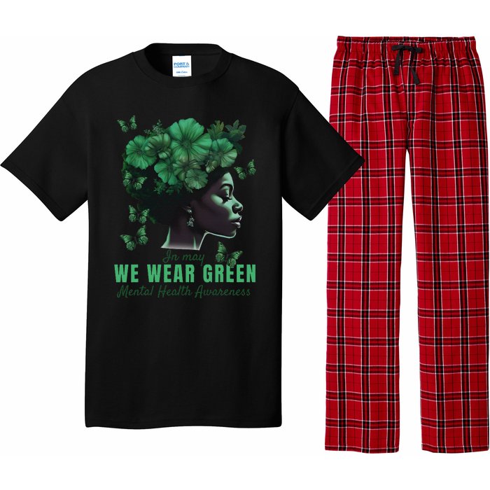 In May We Wear Green Mental Health Awareness Pajama Set