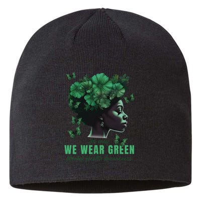 In May We Wear Green Mental Health Awareness Sustainable Beanie