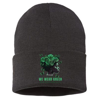 In May We Wear Green Mental Health Awareness Sustainable Knit Beanie