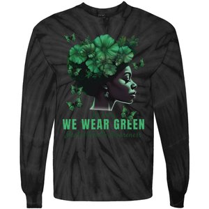 In May We Wear Green Mental Health Awareness Tie-Dye Long Sleeve Shirt