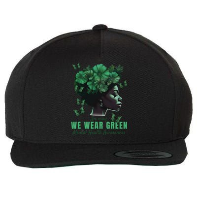 In May We Wear Green Mental Health Awareness Wool Snapback Cap