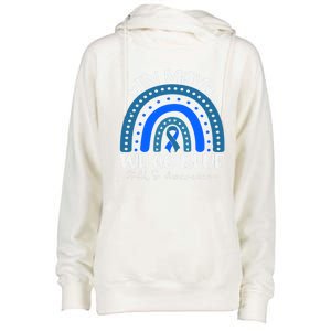 In May We Go Blue For Support Als Awareness Rainbow Gift Womens Funnel Neck Pullover Hood