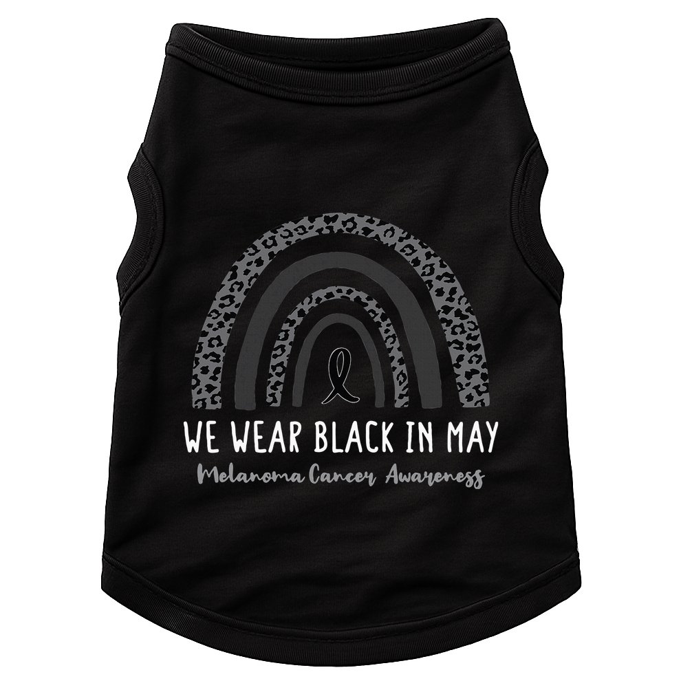 In May We Wear Black Melanoma Cancer Awareness Rainbow Doggie Tank