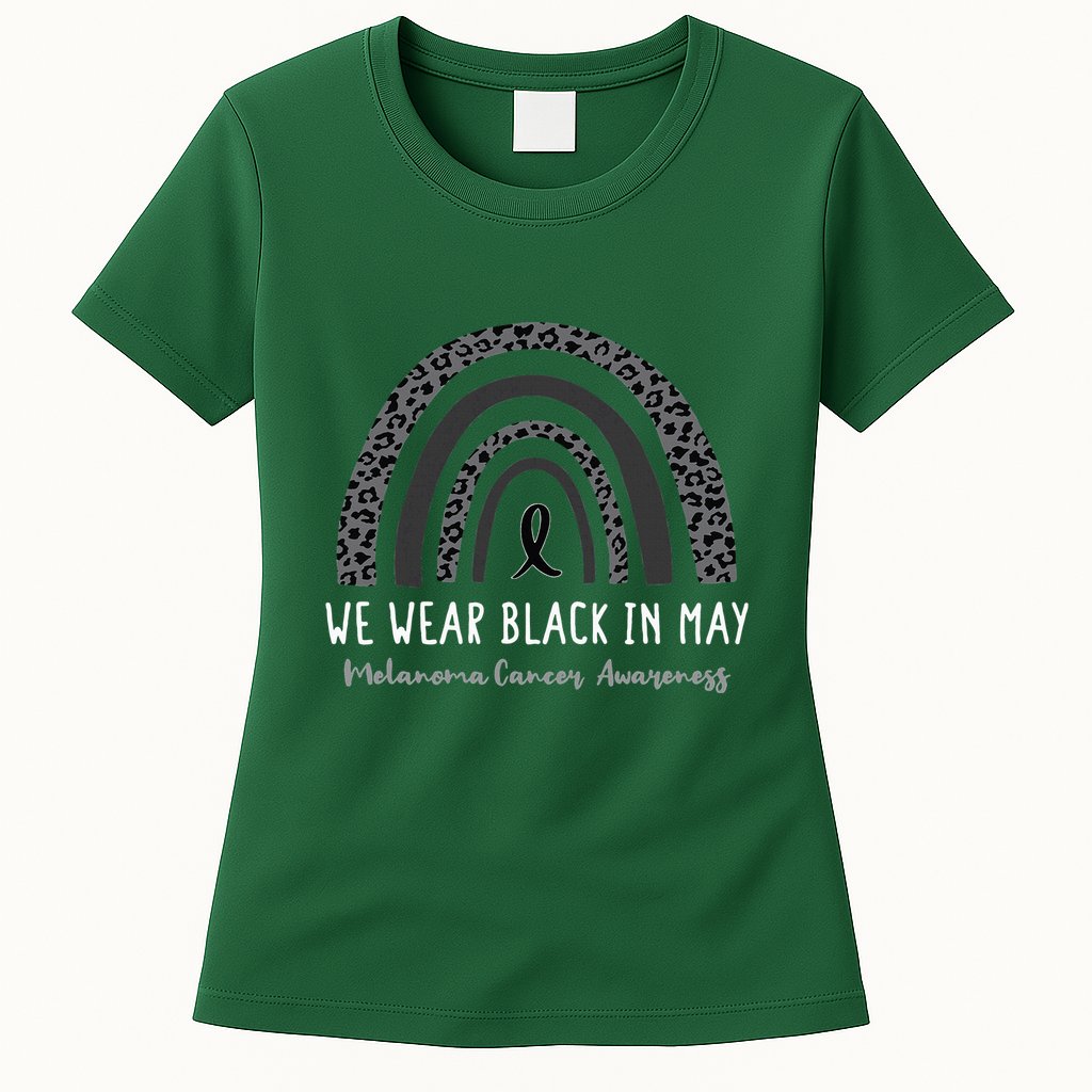 In May We Wear Black Melanoma Cancer Awareness Rainbow Womens T-Shirt