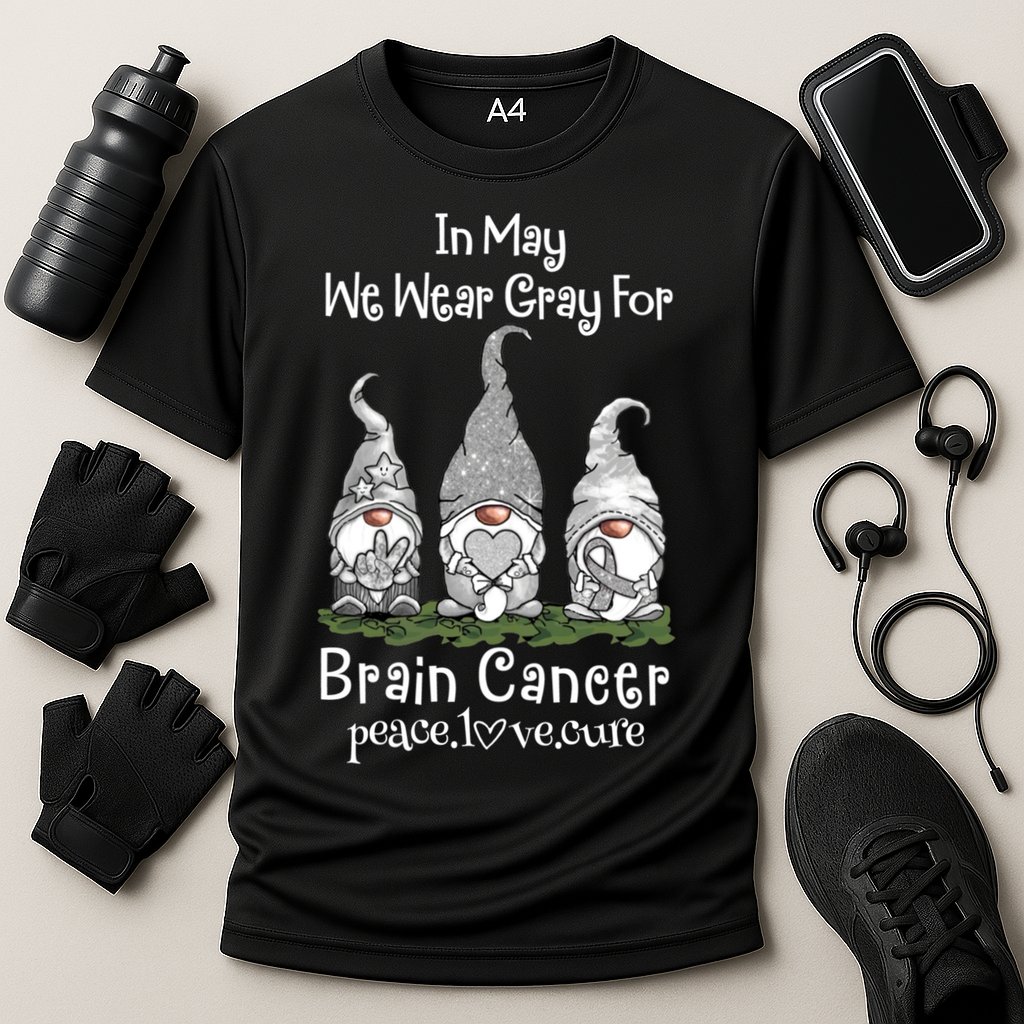 In May We Wear Gray For Brain Cancer Awareness Great Gift Cooling Performance Crew T-Shirt