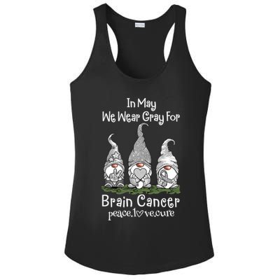 In May We Wear Gray For Brain Cancer Awareness Great Gift Ladies PosiCharge Competitor Racerback Tank