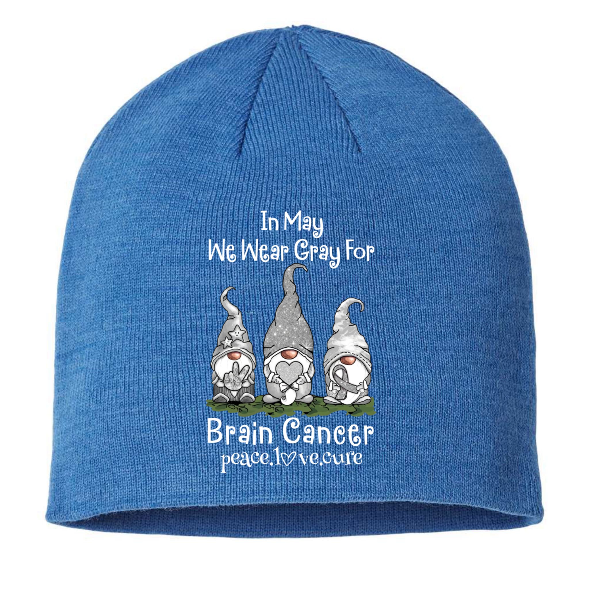 In May We Wear Gray For Brain Cancer Awareness Great Gift Sustainable Beanie